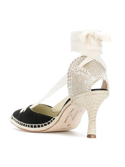 Shop Manolo X Castaner X Manolo Blahnik Mid-heel Espadrille Pumps In Black