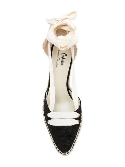 Shop Manolo X Castaner X Manolo Blahnik Mid-heel Espadrille Pumps In Black