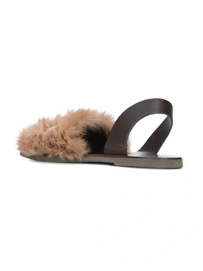 Shop Fabio Rusconi Gem And Fur Embellished Sandals