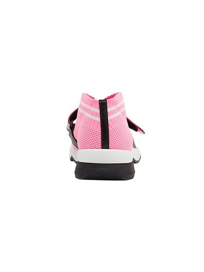 Shop Fendi Perforated Touch Strap Sneakers In Pink