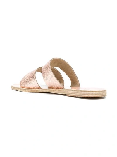 Shop Ancient Greek Sandals Apteros Metallic Sandals In Pink