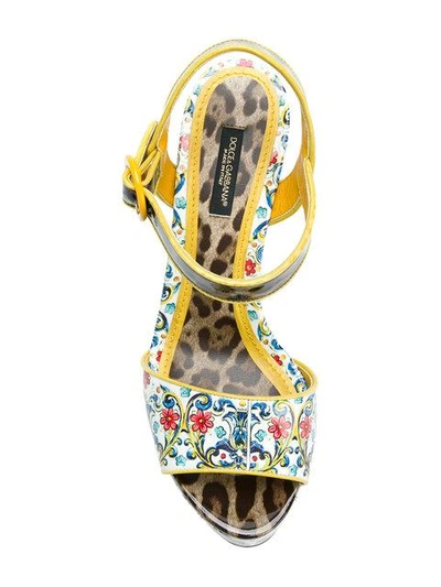 Shop Dolce & Gabbana Majolica Print Wedges In Multicolour