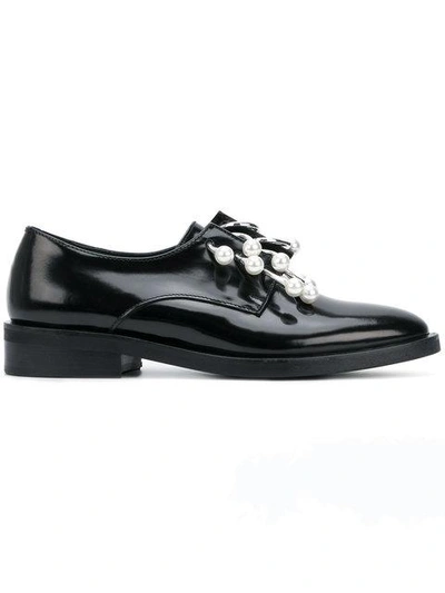 Shop Coliac Pearl Ring Front Brogues In Black