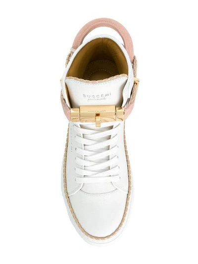 Shop Buscemi Metallic Lock Sneakers - White