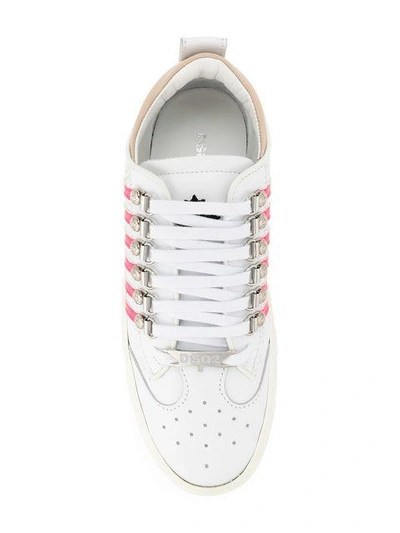 Shop Dsquared2 Platform Sneakers With Side Stripes - White