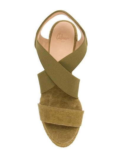 Shop Castaã±er Castañer Wedge Sandals - Green