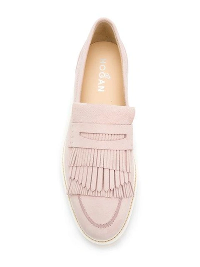 Shop Hogan Platform Loafers In Pink
