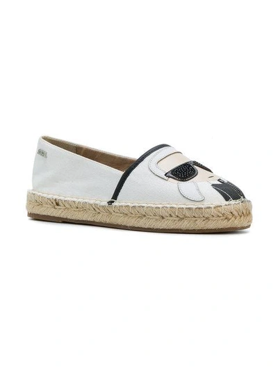 Shop Karl Lagerfeld Kamini Karl Ikonic Espadrilles In White