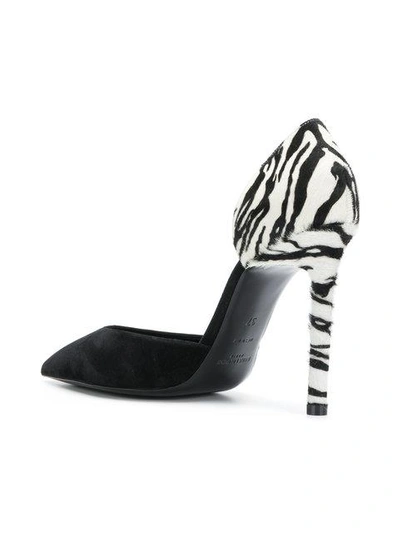 Shop Saint Laurent Animal Print Pumps - Black