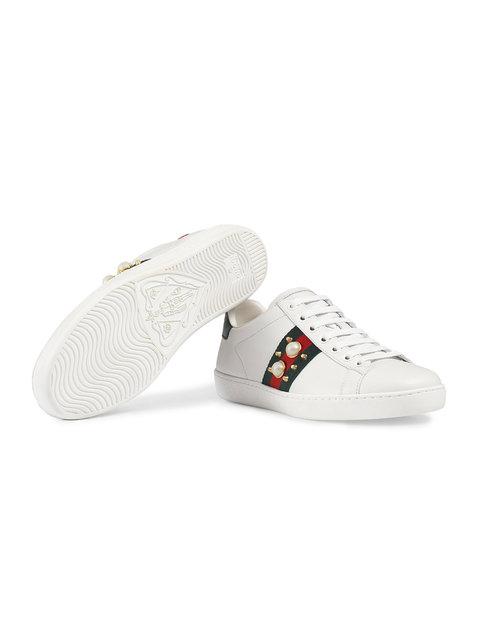 gucci ace pearl sneakers