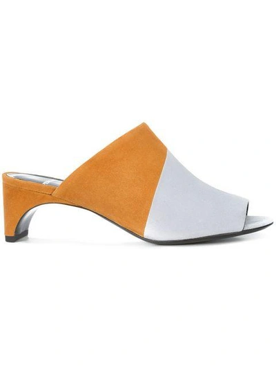 Shop Pierre Hardy Cut Mules In Grey