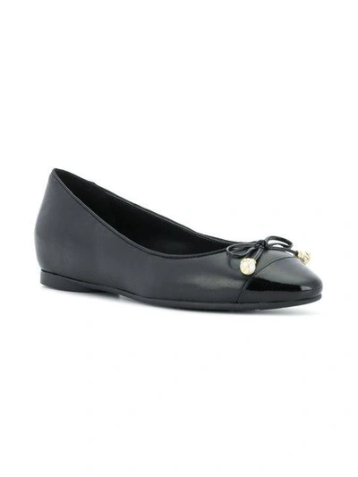 Michael Michael Kors Gia Pearl-embellished Leather Flats In Black | ModeSens
