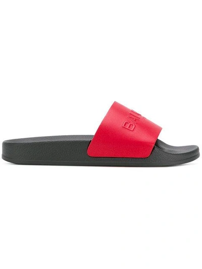 Shop Balmain Logo Open-toe Sandals - Black