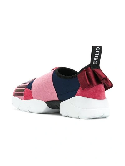 Shop Emilio Pucci Low Ruffle Sneakers - Pink