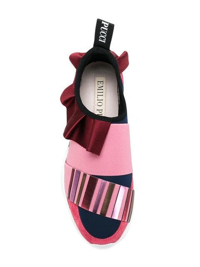 Shop Emilio Pucci Low Ruffle Sneakers - Pink