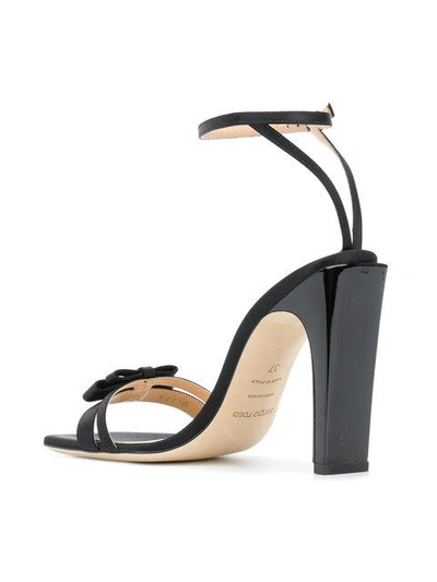 Shop Sergio Rossi Satin Ankle Strap High Heeled Sandal In Black