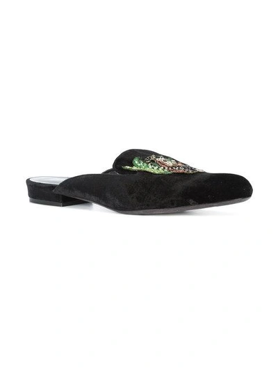 Shop Oscar De La Renta Eden Mules In Black