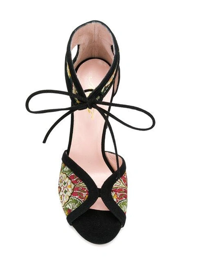 Shop Anna F. Embroidered Sandals In Multicolour