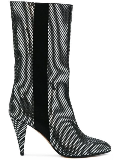 Shop Alchimia Di Ballin Side-striped Crystal-embellished Booties - Metallic