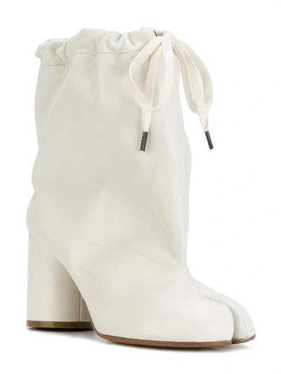 Shop Maison Margiela Oversized Tabi Ankle Boots - White