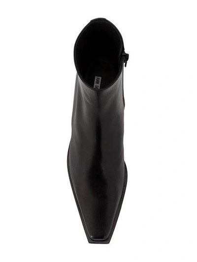 Shop Ann Demeulemeester Slanted Heel Ankle Boots