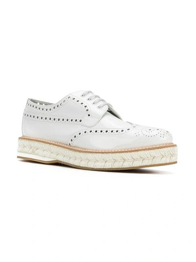 Shop Church's Raffia Platform Brogues In White