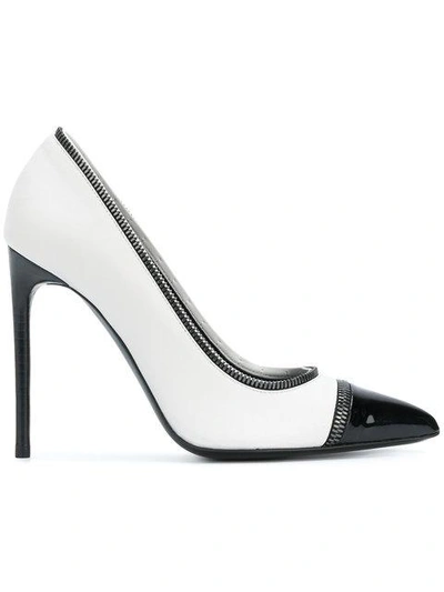 Shop Tom Ford Contrast Pointed Pumps In White