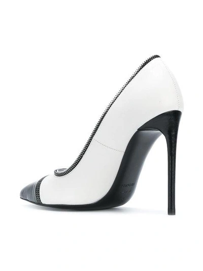 Shop Tom Ford Contrast Pointed Pumps In White