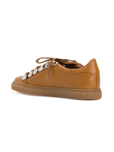 Shop Toga Lace-up Sneakers In Brown