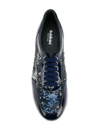 Shop Baldinini Platform Lace-up Sneakers In Blue