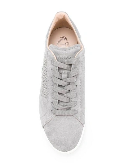 Shop Tod's Studded Lace-up Sneakers