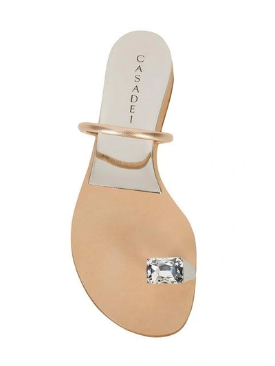 Shop Casadei Crystal-embellished Sandals