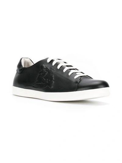 Shop Emporio Armani Lace-up Sneakers In Black