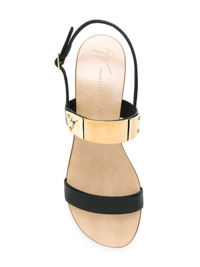 Shop Giuseppe Zanotti Design Plated-strap Sandals - Black