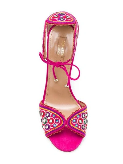 Shop Aquazzura Jaipur Sandals In Pink