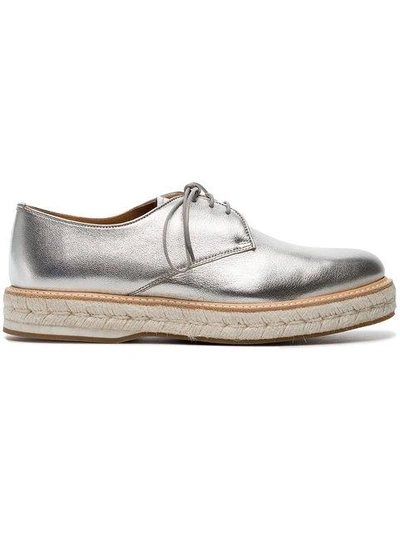 Shop Church's Silver Taylee Leather Flat Brogues - Metallic