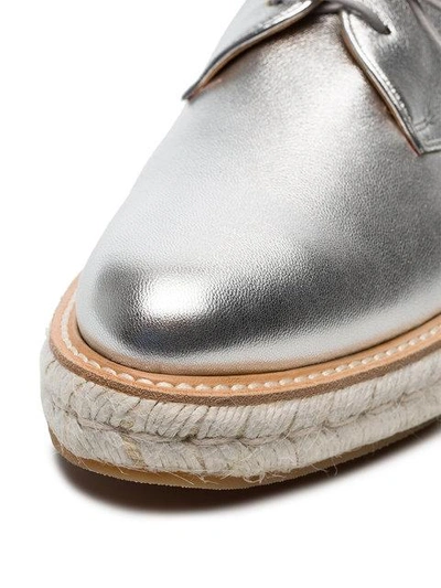 Shop Church's Silver Taylee Leather Flat Brogues - Metallic