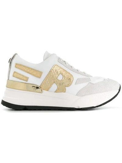 Shop Rucoline Contrast Panelled Sneakers - White
