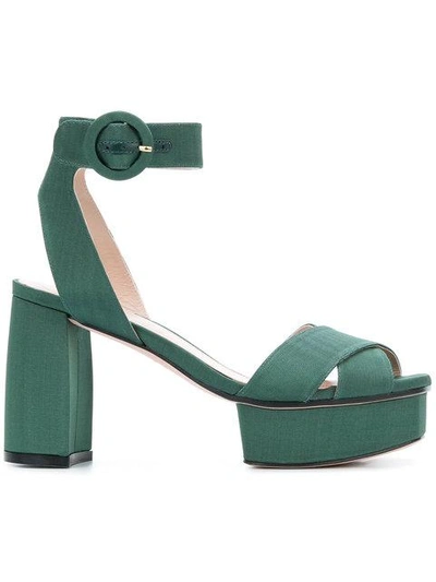 Shop Stuart Weitzman Carmina Sandals In Green