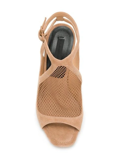 Shop Alexander Wang Netted Panel Sandals In Neutrals