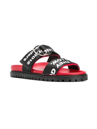 Shop Joshua Sanders Double Strap Sandals In Redbk