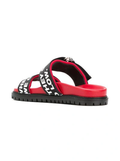 Shop Joshua Sanders Double Strap Sandals In Redbk