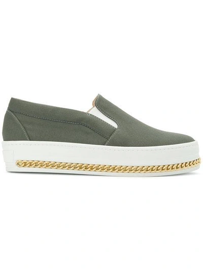 Shop Mr & Mrs Italy Slip-on Curb Chain Sneakers In Green