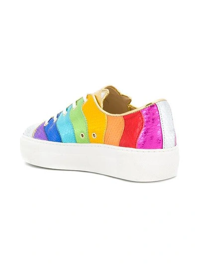 Shop Charlotte Olympia Metallic Purrrfect Sneakers In Multicolour