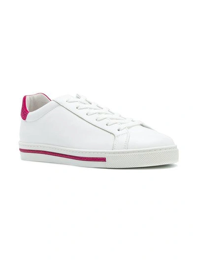 Shop René Caovilla Swarovski Crystal Sneakers - White