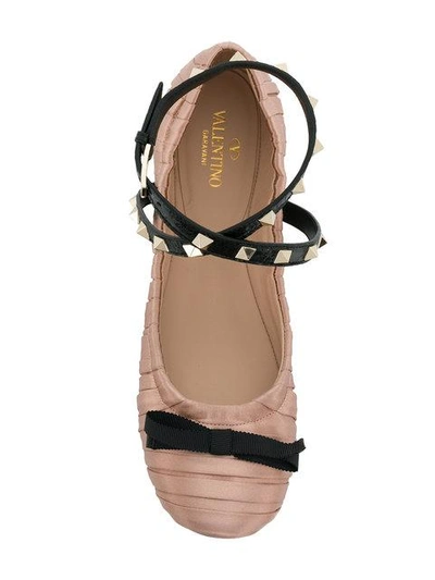 Shop Valentino Garavani Rockstud Ballerinas - Neutrals