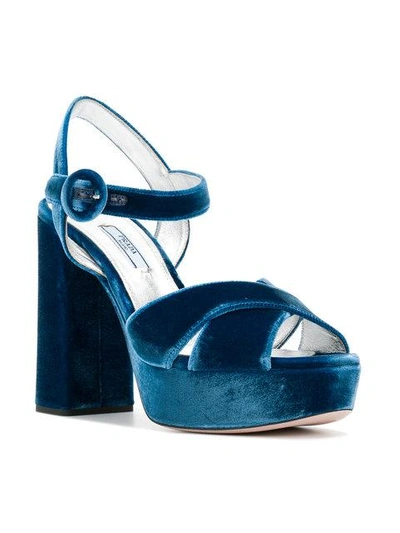 Shop Prada Platform Sandals - Blue