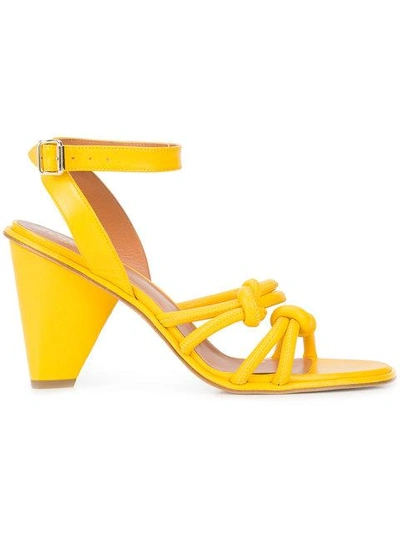 Shop Derek Lam Nuru Cone Heel Sandal - Yellow In Yellow & Orange
