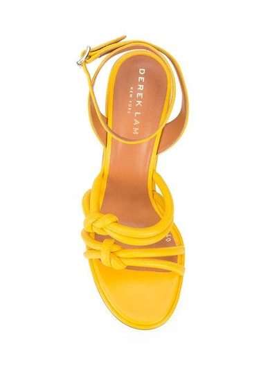 Shop Derek Lam Nuru Cone Heel Sandal - Yellow In Yellow & Orange