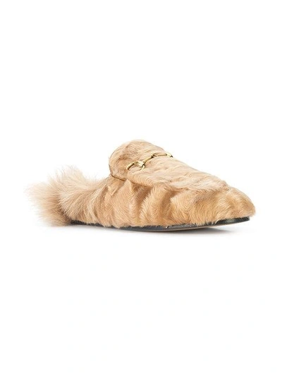 Shop Gucci Princetown Slippers In Nude